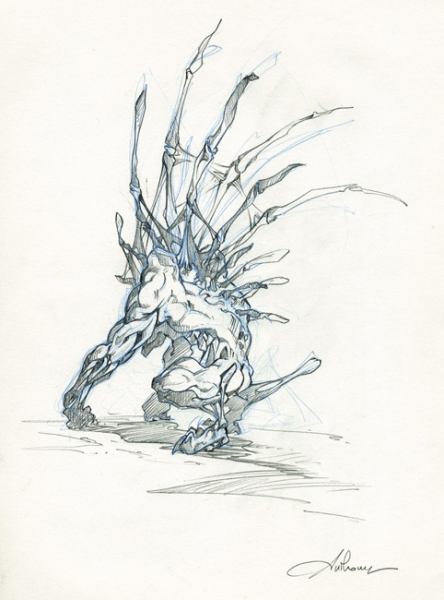 La licorne, illustration, n&deg; 21, croquis primo 01