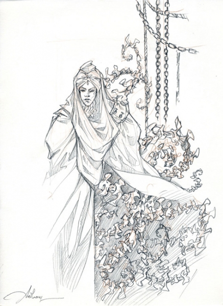 La licorne, illustration croquis de couverture TT2, n&deg; 31