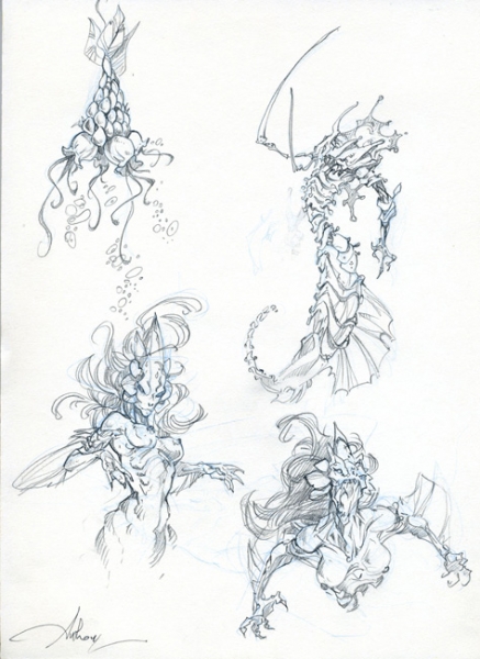 La licorne, illustration de monstres aquatiques, n&deg; 34