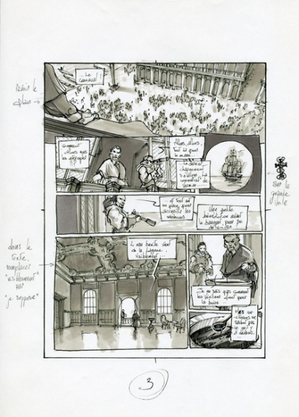 La licorne, Tome 3, story-board, page 3