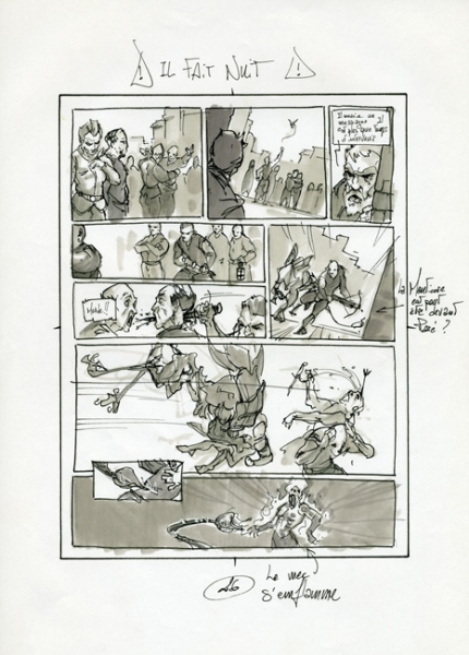 La licorne, Tome 3, story-board, page 26