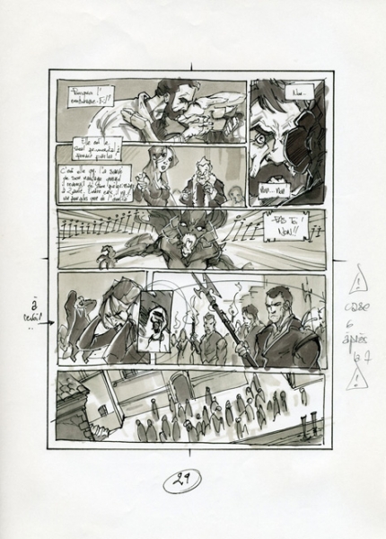 La licorne, Tome 3, story-board, page 29