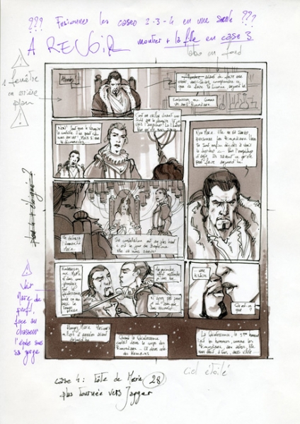 La licorne, Tome 4, story-board, page 28