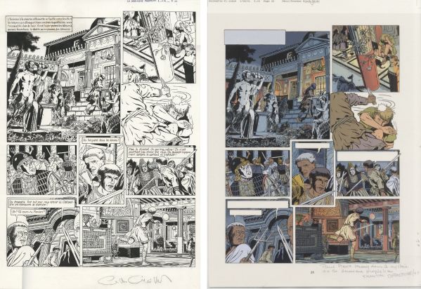 La Derni&egrave;re Proph&eacute;tie, Tome 1, Voyage aux enfers, planche 23, vendue avec son bleu