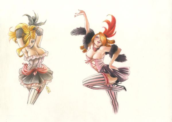 Pin-up, illustration carte de visite Galerie 9e Art