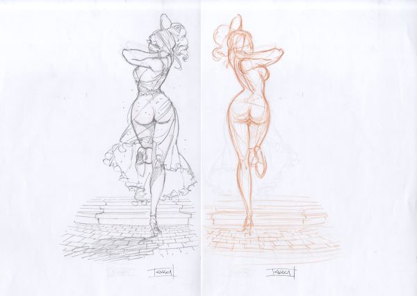 Hot Charlotte, croquis préparatoire La danse