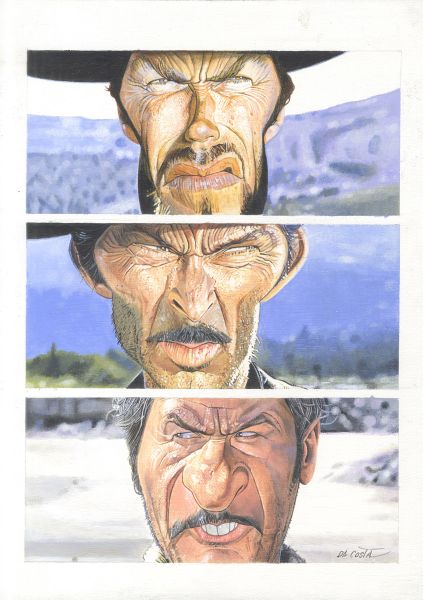 Illustration N&deg;31, le Bon, la Brute et le Truand, Clint Eastwood, Lee Van Cleef et Eli Wallach