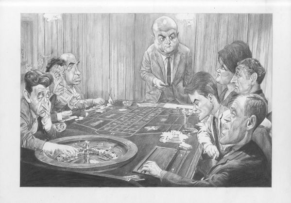 Illustration N&deg;49, Les Tontons flingueurs, La table de jeux