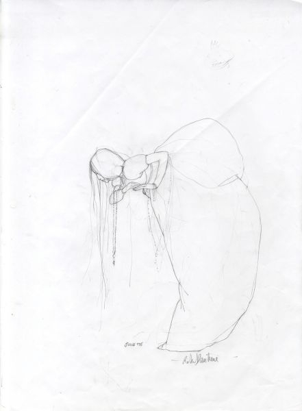Shakespeare, Romeo et Juliette, Juliette, 2015, Recherche crayonn&eacute;e