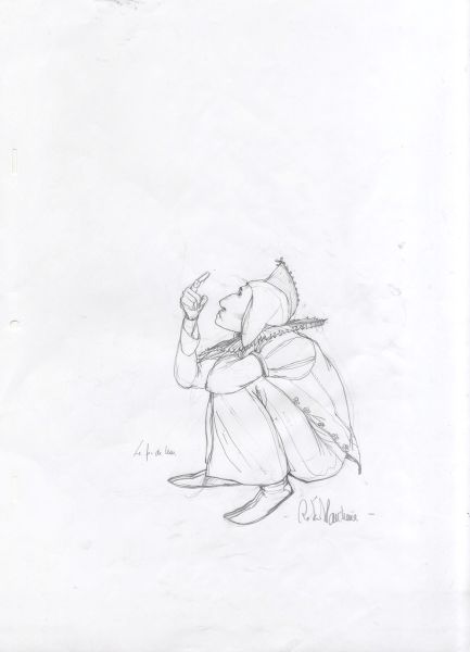 Shakespeare, Le roi Lear, Le fou, 2015, Recherche crayonn&eacute;e