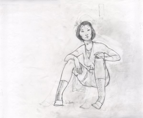 Soie, Crayonn&eacute; Portrait de Madame Blanche, 2012