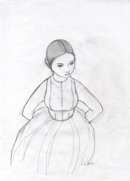 Soie, Crayonn&eacute; Portrait de H&eacute;l&egrave;ne, 2012