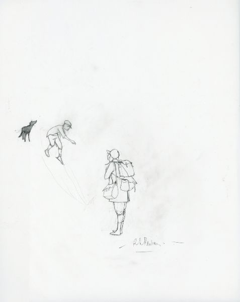 Y&eacute;ti, H&eacute;roine et guide (for&ecirc;t), 2015, Recherche crayonn&eacute;e