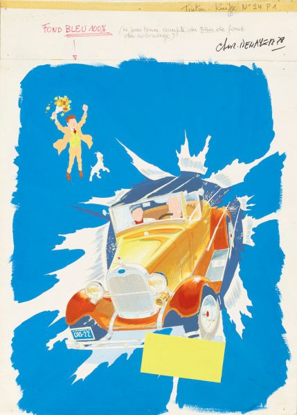 Bleu pour une couverture du journal Tintin