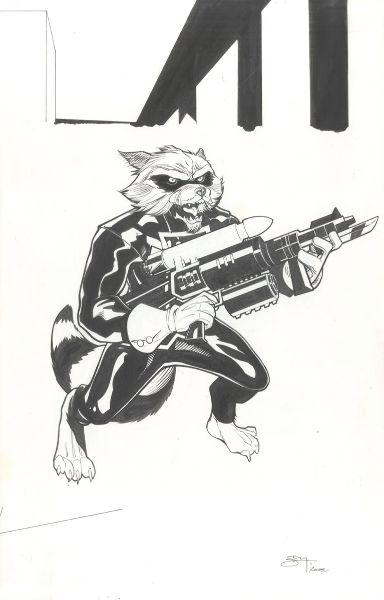 Rocket Raccoon , Mod&egrave;le pour figurine (Mattel)