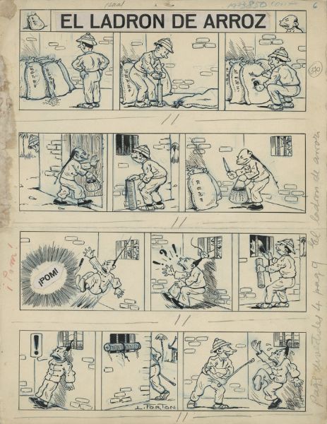 "El ladron de arroz", planche pour le magazine espagnol TBO n&deg;850, 1933