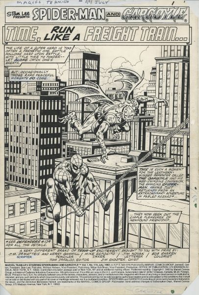 Splash page Spider-man and Gargoyle, issue 11, juillet 1982