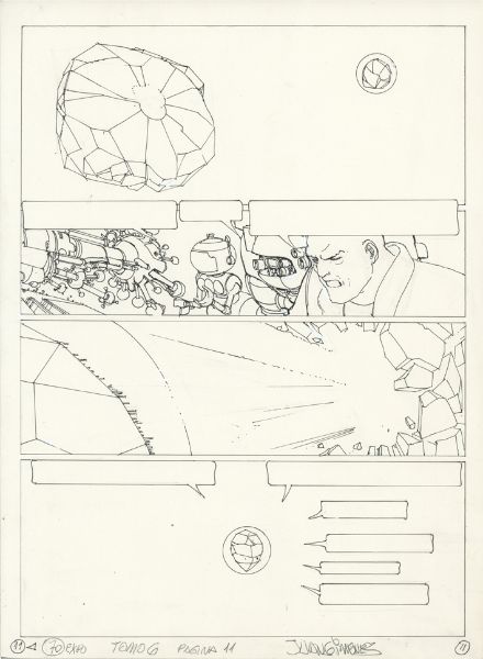 La caste des M&eacute;ta-Barons, Tome 6 "Do&ntilde;a Vicenta Gabriela de Rokha l'A&iuml;eule", Encrage de la planche 11