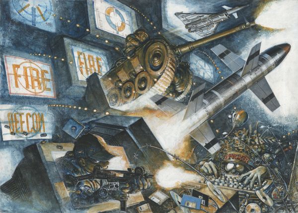 Illustration, Space Combat, Double Cover Illustration