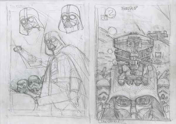 Crayonn&eacute;, Star Wars: Darth Vador, Double Cover Illustration