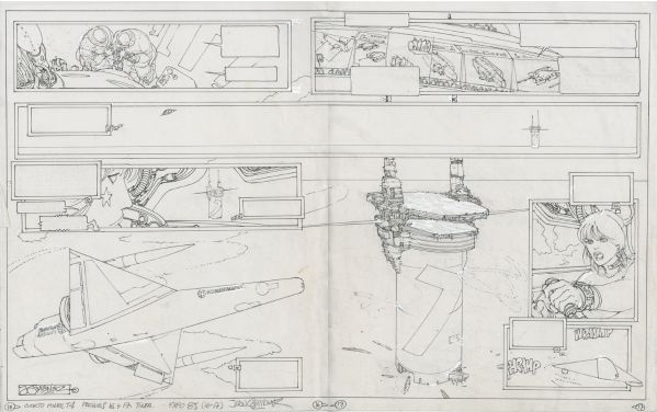 Le quatri&egrave;me pouvoir, Tome 4 "L'ile D-7", Encrage des planches 16 et 17