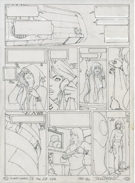 Le quatri&egrave;me pouvoir, Tome 4 "L'ile D-7", Encrage de la planche 27