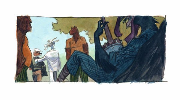 Blacksad 4, croquis couleurs 43, case n°8 planche 4