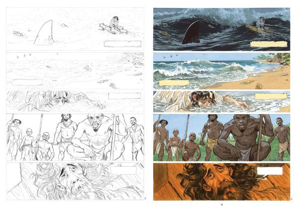 Les Indes Fourbes, mise en couleur de la planche 6