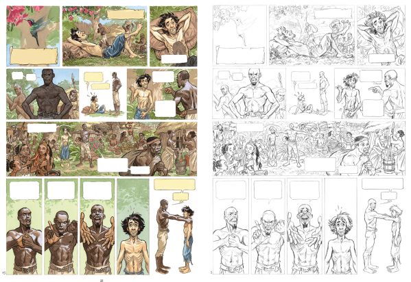 Les Indes Fourbes, mise en couleur de la planche 15