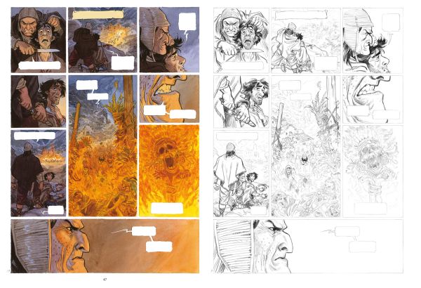 Les Indes Fourbes, mise en couleur de la planche 37