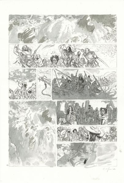 Les Indes Fourbes, recherche tonale pour la planche 059