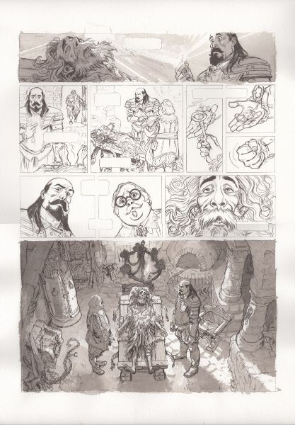 Les Indes Fourbes, recherche tonale et couleur pour la planche 70