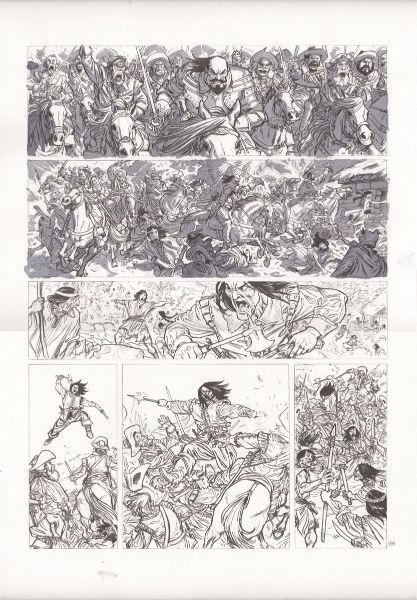 Les Indes Fourbes, recherche tonale pour la planche 94