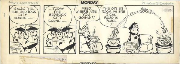 Flinstones (La Famille Pierrafeu), Strip  du 22 Juillet 1985