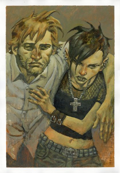 Millenium, Illustration N&deg;67, Lisbeth secourant Mikael Blomkvist