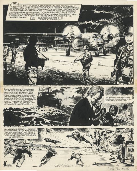 Tanguy et Laverdure, Tome 16 "La terreur vient du ciel", planche 1