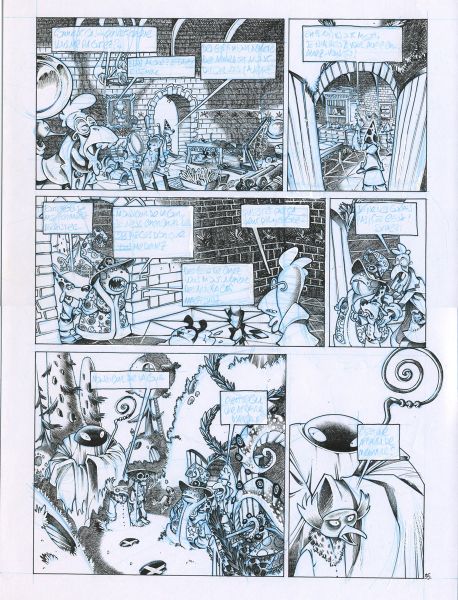 Planche noir et blanc n°35 de Donjon Monsters T.12, « Le Grimoire de l’Inventeur »