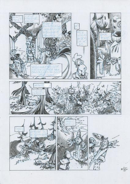 Planche noir et blanc n&deg;36 de Donjon Monsters T.12, &laquo; Le Grimoire de l&rsquo;Inventeur &raquo;