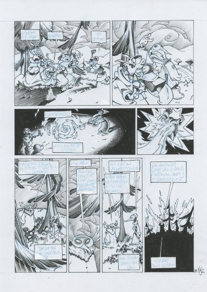 Planche noir et blanc n°37 de Donjon Monsters T.12, « Le Grimoire de l’Inventeur »