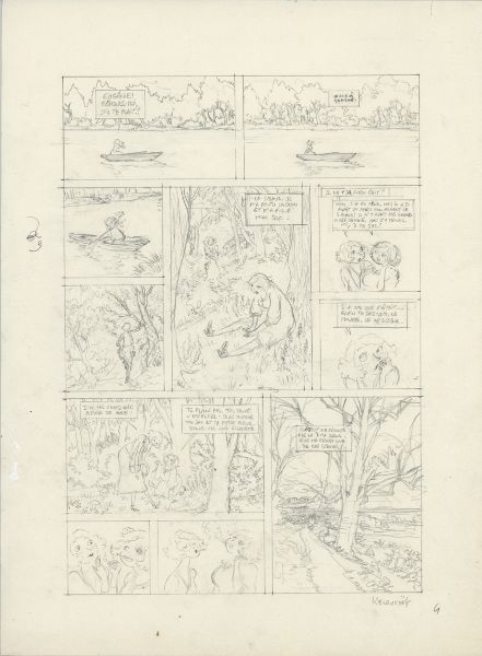 Miss Pas Touche, Tome 1 "La Vierge du bordel", crayonné de la planche 4