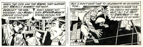 Strip Spiderman du 24 juillet 1990, sc&eacute;nario: Stan Lee