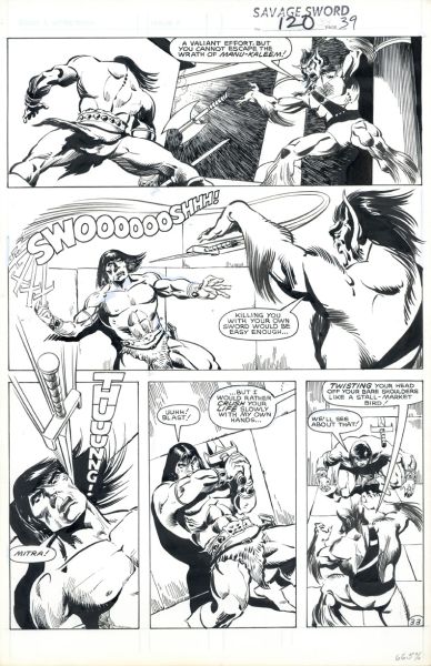Savage Sword of Conan, N&deg; 120, "Star of Thamazhu", Marvel, 1986, Planche 39