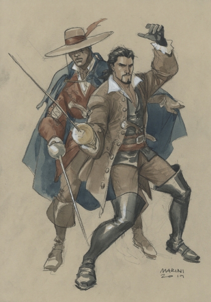 Illustration, Scorpion et chevalier du tr&egrave;fle