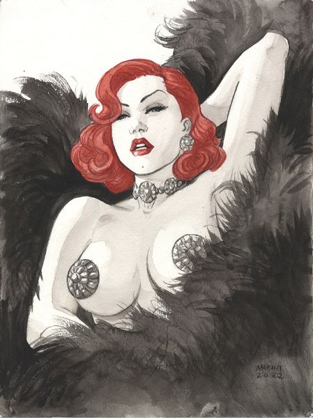 Noir burlesque tome 2, illustration, Caprice diamants et plumes