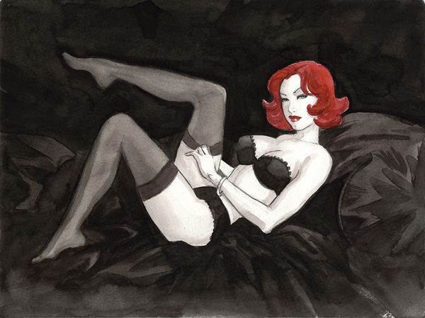 Noir burlesque tome 2, illustration, Caprice black sheets