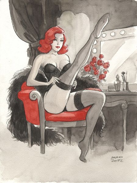 Noir burlesque tome 2, illustration, Caprice loge cabaret