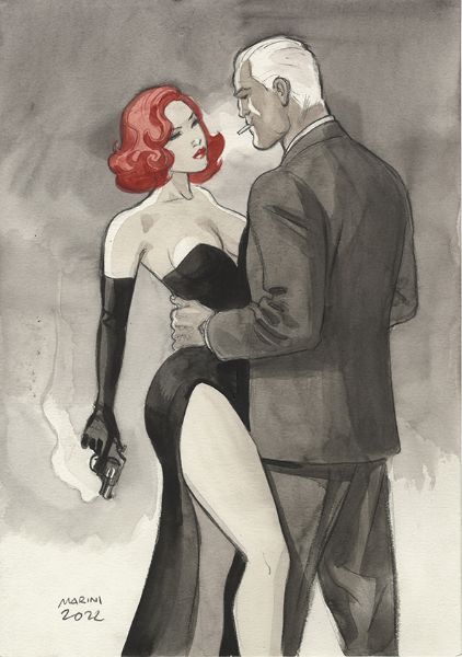 Noir burlesque tome 2, illustration, Caprice et Slick et revolver