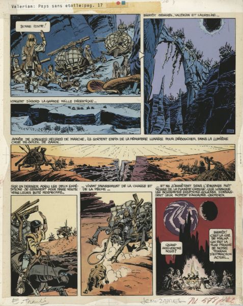 Val&eacute;rian, tome 3, Le pays sans &eacute;toile, Bleu de la planche 17