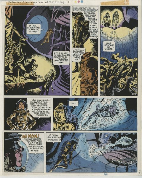 Val&eacute;rian, tome 4, Bienvenue sur Alflolol, bleu de la planche 7, 1972