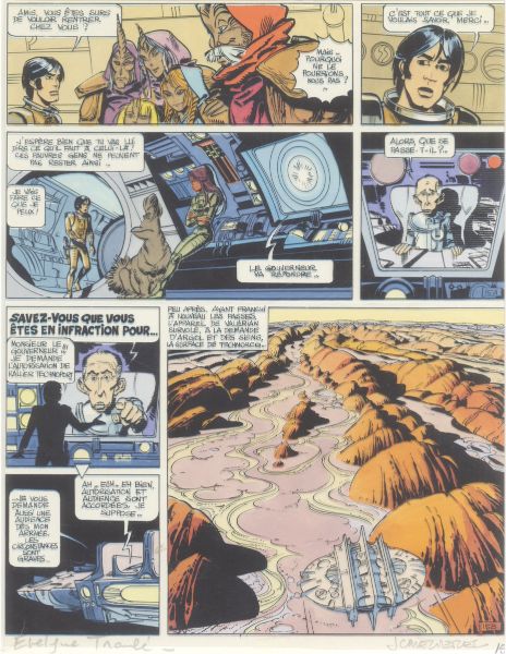 Val&eacute;rian, tome 4, Bienvenue sur Alflolol, bleu de la planche 15, 1972